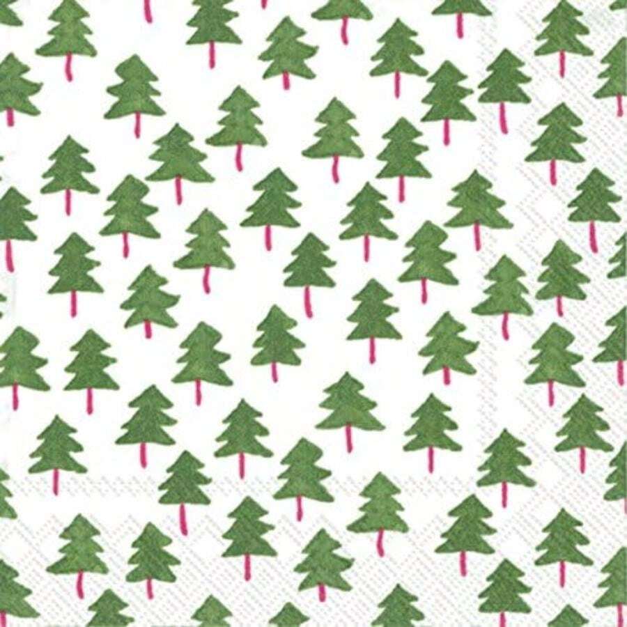 Home Range - Servilletas, Casual, PLEASE USE gold, GUEST NAPKINS, 1, 16(COCKTAIL NAPKINS TWEE TREES white green) - Multicolor - Ver 1