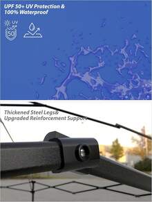 10x10 Pies Carpa de Exterior con 3 Paredes Laterales para Picnic, Camping y Fiestas - Azul - Ver 4