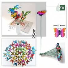 5/15pcs 3D Butterfly Style Butterfly Rods, Garden Decor Accessories - Multicolor - View 3