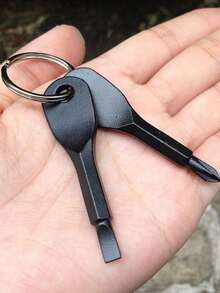 2件套便携式螺丝刀和一字螺丝刀钥匙扣套装 - 露营配件、多功能迷你口袋维修工具、小玩意、汽车配件、包包挂饰、哥特风Y2K圣诞礼物、证件卡挂绳