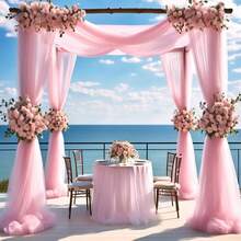 Soft Tulle Mesh Fabric Sold By Yard - 62.99 Inches Wide, Swiss Dotted Tulle Fabric, Suitable For Bridal Gowns And Crafts, DIY - Pink - View 7