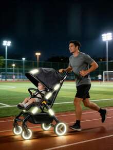 Baby Stroller Accessories Reflective Stickers, Collision Warning Night Light Stickers - White - View 4