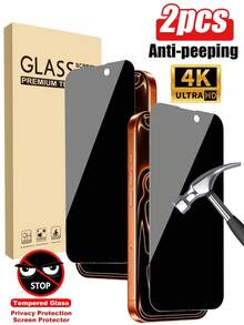 Bộ 2 miếng dán bảo vệ màn hình, tương thích với iPhone 17/16/16e/15/14/13/13 Pro/12/11/17 Pro Max/17 Air/16 Pro Max/15 Pro Max/14 Pro/Plus/Mini/X/XR/XS Max, kính cường lực 9H+, phù hợp với thiết kế năng động, chống trầy xước, phủ toàn màn hình, bảo mật thông tin cá nhân, chống nhìn trộm. - màu đen - Xem 13
