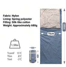 Outdoor Sleeping Bag, Ultralight Blanket Sleeping Bag With Anti-Snag Zipper, Compact Summer Sleeping Bag For Adults, For Outdoor Hiking, Backpacking, Bikepacking And Travel - Travel Sleeping Bag, Sleeping Bag Liner, Inlay Ideal For Backpacking, Hostels And Mountain Huts - 霧霾藍 - 查看 1