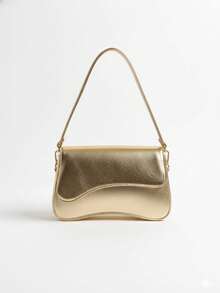 Stylish, Soft, Lightweight, High-Quality Women's Half-Moon Crossbody Bag In Various Colors. - 金色 - 查看 1