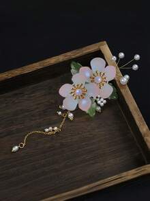 1个复古春夏粉色樱花流苏发夹，不褪色，长10厘米，时尚发饰，优雅时尚发爪，适合女性和女孩，日常装饰发髻、马尾辫、侧刘海，头部配饰，情人节配饰，女士发饰，发夹 - 彩色 - 查看 26