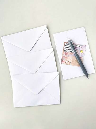 50pcs Solid Color Mini Paper Envelope, Simple Multi-Purpose Envelope For Letter, Greeting Card Storage Back To School,It Is Also Applicable To Festivals Such As Christmas, New Year's Day And Valentine's Day