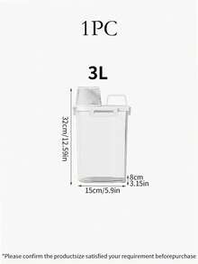 1pc 1.75L/2.5L/3L/Laundry Powder Storage Box, Household Soap Plastic Bucket, Canned Laundry Powder Container, Dedicated Storage Box, Large Capacity, Bottle Body And Lid Marked With Scales, With Handheld, Buckle Design Sealed And Leak Proof, Thick PP Material, Laundry Bucket, Laundry Detergent Bucket, Laundry Powder Bucket,
