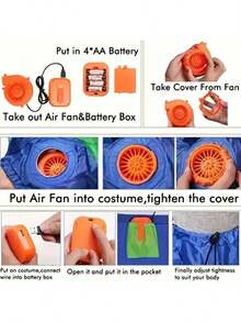 1pc Dult Inflatable Christmas Costumes Set - Tree & Santa Styles, Fancy Dress ,Quick Inflation Funny Cosplay, Parent-Child Comic-Con Props & Holiday Gift - Red - View 4