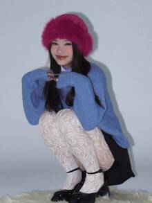 超柔软仿毛皮女士冬季保暖帽，舒适保暖，蒙古风雪帽 - 彩色 - 查看 7