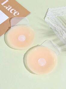 1 Pair Silicone Lift-Up Invisible Breast Petals, Lift & Cleavage Enhancement For Small Bust, Backless, Strapless Bra, Suitable For Formal Dresses, Dates, Weddings B5KM - 卡其色 - 查看 2