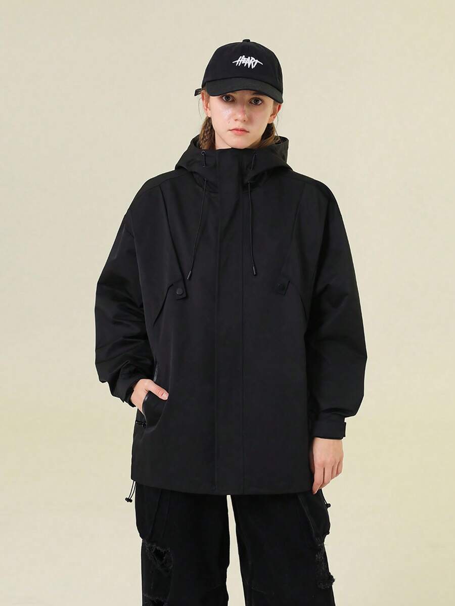 (Early Spring/Summer Release) New Women Outdoor Travel Sports Hooded Zip-Up Jacket - Black - View 1