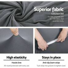 Sofa Cover, 2 Seater Couch Lounge Covers Stretch Armchair Slipcover Couches Protector Home Living Room Furniture, Highly Stretchable Anti - Slip Soft Thick Washable - 2 Seater + Grey - View 4