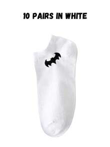 DC Comics 1/5/10/15/20/25/30 pares de calcetines tobilleros esenciales suaves y ligeros para hombres, versátiles calcetines de barco casuales para hombres y mujeres/parejas, delgados para primavera y verano, serie en negro/blanco/gris, patrón de Batman, cómodos y transpirables, adecuados para regalos festivos, vuelta al colegio, viajes y uso diario - Multicolor - Ver 22