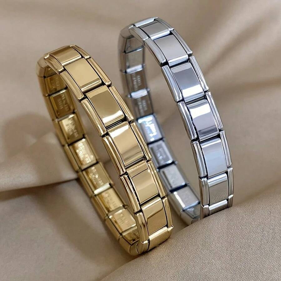 Vòng tay co giãn bằng thép không gỉ 9mm, dây xích kiểu Ý, hạt có thể tháo rời, bán sỉ để làm trang sức, đồ dùng học tập. - Vòng đeo tay - Xem 1