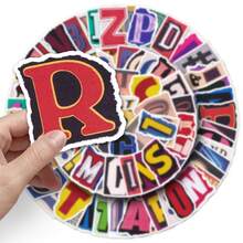 100PCS Retro English Letters Stickers Aesthetic Vinyl Stickers Decals Scrapbook, Journaling, Laptop, Bumper, Skateboard, Water Bottles, Computer, Phone - Multicolor - View 7
