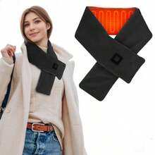 Unisex USB Heated Scarf, 100% Polyester Knit, 3 Heat Settings, Washable, Portable Electric Neck Warmer For Winter, Suitable For All Seasons - Multicolor - View 1