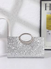 Women's Fashion Sparkling Crystal Rhinestone Clutch Purse, Luxury Shiny Rhinestone Evening Handbag For Prom, Party, Ball, Birthday Celebration, Bridal Clutch, Perfectly Matching With Bridal Party, Prom Bag For Party.Elegant Sparkling Evening Purse For Women, Crystal-Detailed Hand-Held Clutch With Radiant Shine, Versatile Formal Bag For Weddings, Proms And Black-Tie Events.Sparkling Evening Purse, Crystal Clutch Bag, Formal Handbag, Wedding Purse, Prom Clutch, Black-Tie Event Bag, Radiant Clutch, Elegant Night Bag, Versatile Clutch, Celebration Accessory, Women's Formal Bag, Party Purse, Shimmer Bag, Gala Clutch, Special Occasion Bag.Christmas,Christmas Gifts,Gifts For Women,Crossbody Bags For Women,Purses,Purses And Bags Women,Makeup Bag,Bags For Women,Shoulder Bag,Carteras Para Mujer,Christmas Bags,Carteras Para Mujer,Mom Gifts,Makeup Bag,Personalized Gifts,Teacher Gifts,Teacher Christmas Gifts,Totes Bags For Women,Purses And Bags Women,Purses And Bags - 銀色 - 查看 13