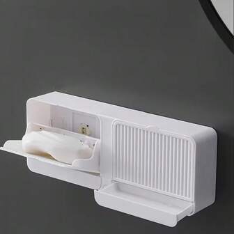 垂直壁挂式双层皂碟 - 免钻孔粘贴/螺丝安装（无需钻孔）浴室收纳盒，白色塑料皂架，上下双层设计，节省空间，适用于小型浴室、洗手池和淋浴房，皂架，浴室皂架，浴室皂盒，皂盒，淋浴皂碟