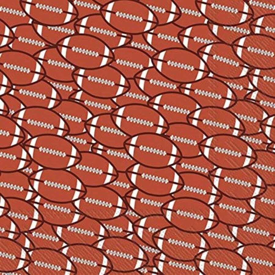 Boston International IHR - Servilletas de papel de 3 capas, tamaño de invitado, corona de flores silvestres de abeja(20-Count Cocktail Size Fútbol Rojo Marrón) - Multicolor - Ver 1