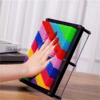 3D编织艺术板玩具，感官DIY手印针画套装，创意减压趣味礼物，适合生日和派对，多色彩虹玩具，感恩节和复活节礼物，男孩女孩的完美生日礼物，开学奖励