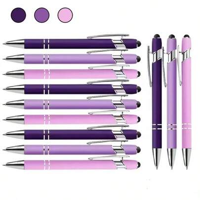 6/24pcs Metal Ballpoint Pens With Capacitive Touch, Beautiful And Elegant Metal Ballpoint Pens, Smooth Touchscreen Writing, Student/Business Office Supplies, Holiday Gift, Back To School, Black Ink