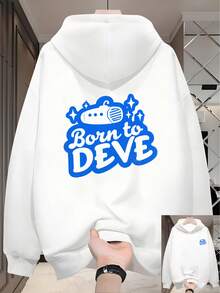 Sudadera con capucha para hombres Sudadera con capucha de impresión de ángel de otoño e invierno Sudadera con capucha versátil deportiva casual suelta manfinity herren KNKG - Blanco - Ver 8
