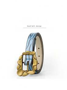 一件装，斑马纹腰带，配花卉扣，多种颜色可选。女士动物纹时尚腰带，四季皆宜的百搭单品。 - 彩色 - 查看 6