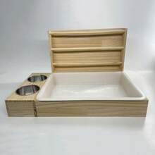 1个木制兔子干草喂食器，立式干草架，适用于小型宠物，多功能趣味干草喂食器 - 彩色 - 查看 12