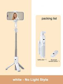 STICKMAG 27.2 Inch/69cm Wireless Bluetooth Selfie Stick Tripod With LED 3-Level Selfie Light, 360° Rotation Stainless Steel Anti-Shake, Compatible With IPhone 16/15/14/13/12/11e/Max/Pro/Xs/Xr/X/Plus, Galaxy S25/S24/S23/S22 Ultra And Other Android Smartphones, Suitable For Travel And Selfie