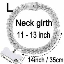 1 pièce Collier à chaîne pour chien, 1,3 cm de large, style hip-hop avec étiquette, accessoire de collier pour animaux de compagnie, cadeau pour chiens petits/moyens/grands, cadeau d'anniversaire pour animaux de compagnie - Multicolore - Voir 24