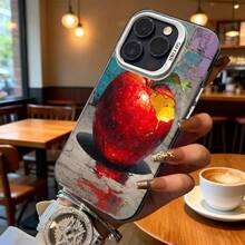Funda de Teléfono Impresión de Arte de Manzana Roja para Modelos de  y , Regalo Ideal para Todas las Estaciones - Plateado - Ver 6