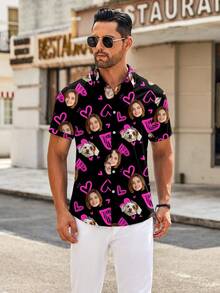 Customized Shirt, Personalized Shirt With Custom Designs Of Male/Female Portraits, Children, Pets, Cartoons, Holiday Themed Interesting Shirts - Multicolor - View 3