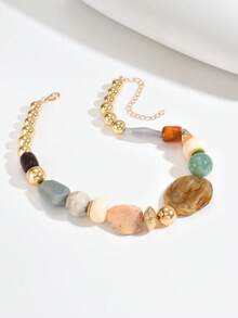 Bộ 1 vòng cổ hạt nhựa và san hô CCB màu nâu hoa văn bất đối xứng phong cách Bohemian cổ điển, nhiều lựa chọn, trang sức cao cấp dành cho nữ, có thể mua riêng lẻ hoặc theo bộ 2 chiếc, thích hợp cho các dịp lễ, tiệc tùng, làm quà tặng, đeo quanh năm, Ngày Valentine, Lễ Tạ ơn, tặng bạn bè. Chất liệu nhựa có nhiều tông màu và hoa văn, mỗi hạt đều độc đáo. Có thể có một vài vết xước nhỏ do khuôn đúc, đó là hiện tượng bình thường. - Nhiều màu - Xem 17