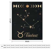 Taurus Constellation Witch Gothic Style Flannel Throw Blanket | Best-Selling Product, Extra Thick And Super Soft, Machine Washable, Comes With A Gift Box - Suitable As A Christmas Winter Warmth Gift For Women And The Elderly, Or As A Portable And Comfortable Home Decoration - Limited Stock Available - Black - View 9