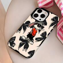 Funda para teléfono con diseño de conejito, compatible con fundas ,  17,  16 Pro Max,  15 Pro Max,  13 y  12. Moderna funda protectora de doble capa con una excepcional absorción de impactos. El regalo perfecto para amigos, familiares, seres queridos y cualquier celebración. - Blanco - Ver 2
