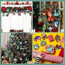 24 adornos para árbol de Navidad de cryptids, de madera, monstruo, patas grandes, polilla, insectos, bruja, espeluznantes, adornos para árbol de Navidad, decoración para colgar en casa - 1 - Ver 6