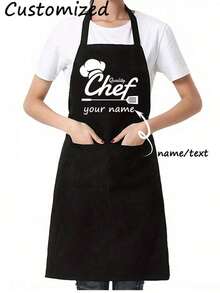 1pc Custom Apron With Text, Personalized Photo Apron, Waterproof Apron, Customized Funny Cooking Kitchen Apron, Customize Logo, Text, Chef Cook Apron, Ideal Gift For Valentine's Day, Father's Day, Mother's Day Birthdays, Anniversaries, Unique Gift For Women, Chef, Mom, Dad, Husband, Girlfriend, Boyfriend, Weddings Gift For Him, Gift For Her,Home Harmony - Multicolor 2 - View 2