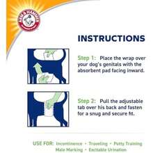 Arm & Hammer For Pets Male Dog Wraps, Size Medium, 12 Count | Ultra-Abosorbent, Adjustable Male Dog Diapers with Leak-Proof Protection and Wetness (FF13879)(Hombre Mediano) - 2pcs - Ver 7