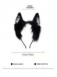 Handmade Cat Fox Faux Fur Ear Headband - Cute Halloween Costume Accessory, Fluffy Animal Ear Hair Hoop, Halloween Cosplay Headpiece, Halloween Outfit, Gag Design, Soft Texture - Multicolor - View 7
