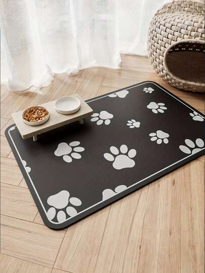 1 pieza Alfombra de pata de perro/Alfombra de baño, antideslizante, suave, alfombra de baño súper absorbente de tierra de diatomeas, adecuada para baños y entradas, alfombras de dormitorio, cocina y lavandería, alfombras duraderas, alfombras de baño.