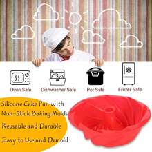 Birthday Cake Molds For Baking Silicone Cake Pans Reusable And Durable Non-Stick Baking Molds Tra For Chocolate Cake Jelly Pudding Mould Candy Making Baked Tool,34696997 - 鏽棕色 - 查看 5