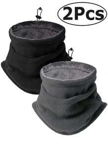 2 Piezas /1 Pieza Calentador de cuello de invierno tipo gaitera para hombres y mujeres, bufanda de forro polar de invierno a prueba de viento para esquiar, hacer senderismo, ciclismo - Multicolor - Ver 11