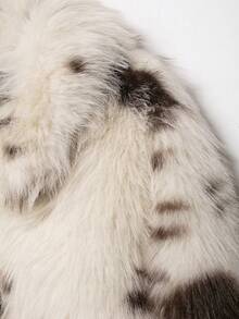 DEEKA Nouvelle veste pour femmes style automne/hiver, style européen et américain, mode minimaliste avec imprimé animal en fausse fourrure - Imprimé animalier - Voir 6