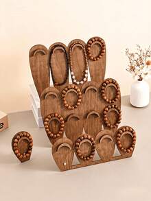 Support de présentation en bois pour bracelets, présentoir vertical pour bijoux pour bracelets, colliers, bagues, vitrine pour la présentation au détail et la diffusion en direct - Multicolore - Voir 7