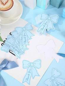 1/10/20/50张粉色蝴蝶结迷你感谢卡，蝴蝶结贺卡，商务感谢卡，适用于商务、周年纪念、派对、洗礼、毕业典礼、节日、生日、感恩节、教师节等场合，向宾客、朋友和家人表达谢意。