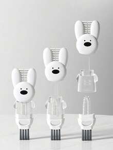 1个兔子造型杯盖刷，用于清洁水瓶盖缝隙和奶瓶，兔子造型杯盖刷四合一保温水杯刷，瓶嘴杯口缝隙清洁刷