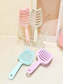 1 pieza Peine de pelo esponjoso, peine de masaje del cuero cabelludo para el cuidado del cabello, peine alisador de cabello rizado, peine para cabello mojado, peine universal para todo tipo de cabello para mujeres - Multicolor - Ver 6