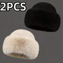 1 pieza/2 piezas Gorro grueso y cálido para mujer, de estilo mongol, con apariencia elegante, cómodo y cálido para actividades al aire libre en clima frío durante el otoño/invierno - Multicolor - Ver 9