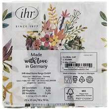 Boston International servilletas de papel para cócteles y bebidas, , 5 x 5-Inches, 1(10 x 10-Inches Mia Charro - Gato floral (paquete de 1)) - Multicolor - Ver 3